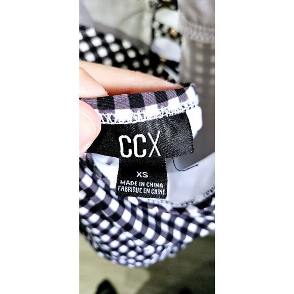 CCX Womens 14 One Piece Bathing Suit Black Gingham Plaid Lattice Cutout Swimsuit - Picture 5 of 7